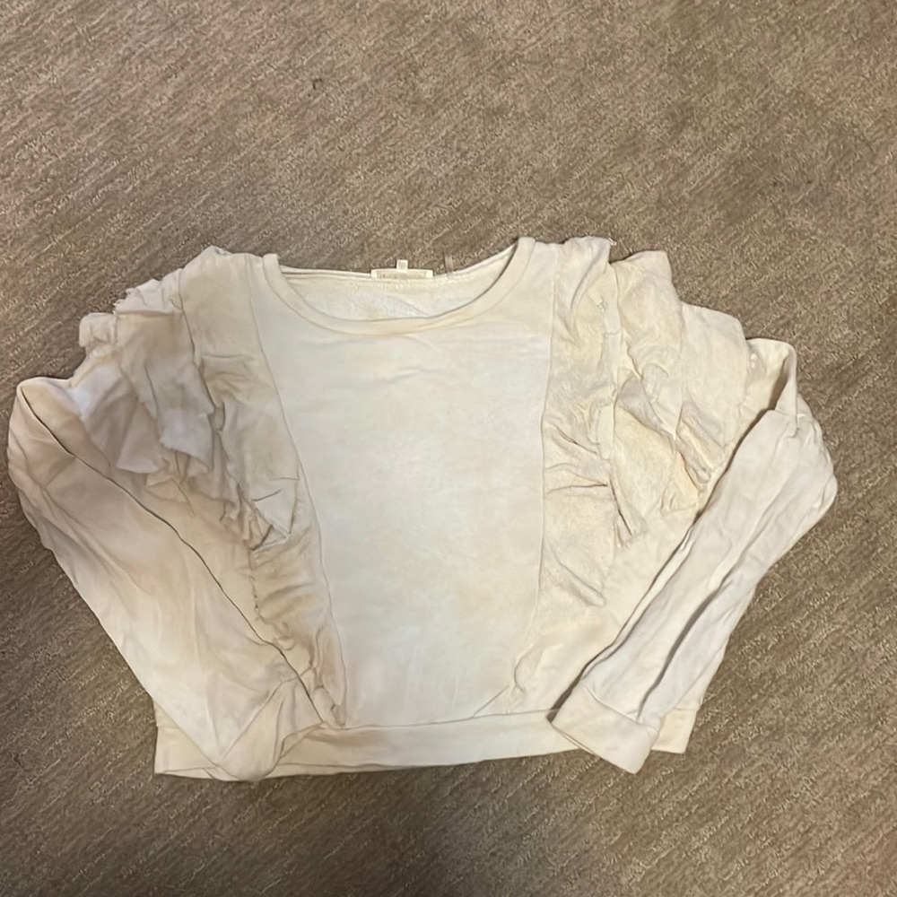 LoveShackFancy Ruffled Cropped Sweatshirt